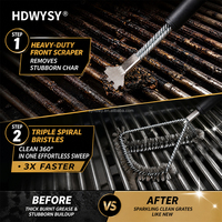 Brosse de nettoyage robuste en acier inoxydable HDWYN03 pour grilles de barbecue, outil professionnel pour grilles de barbecue, brosse d'usine 12Y Supply