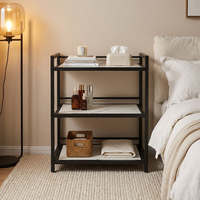 Étagère à vaisselle moderne en marbre - Étagère de rangement à trois niveaux pour assiettes et bols - Design portable