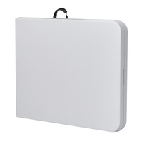 Table et chaises pliantes en métal et plastique blanc de haute qualité pour 6 à 8 personnes, idéales pour les événements et les fêtes de jardin