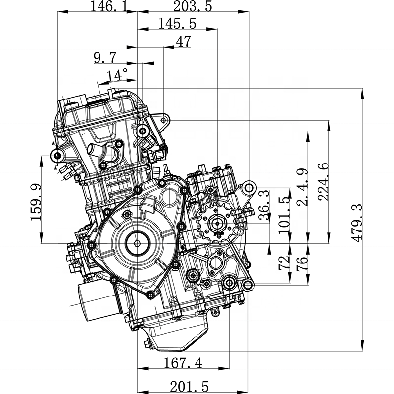 プレーリー15エンジンエルロン機 Loncin KEL350 Water-Cooled Engine - Double Cylinder, 4-stroke
