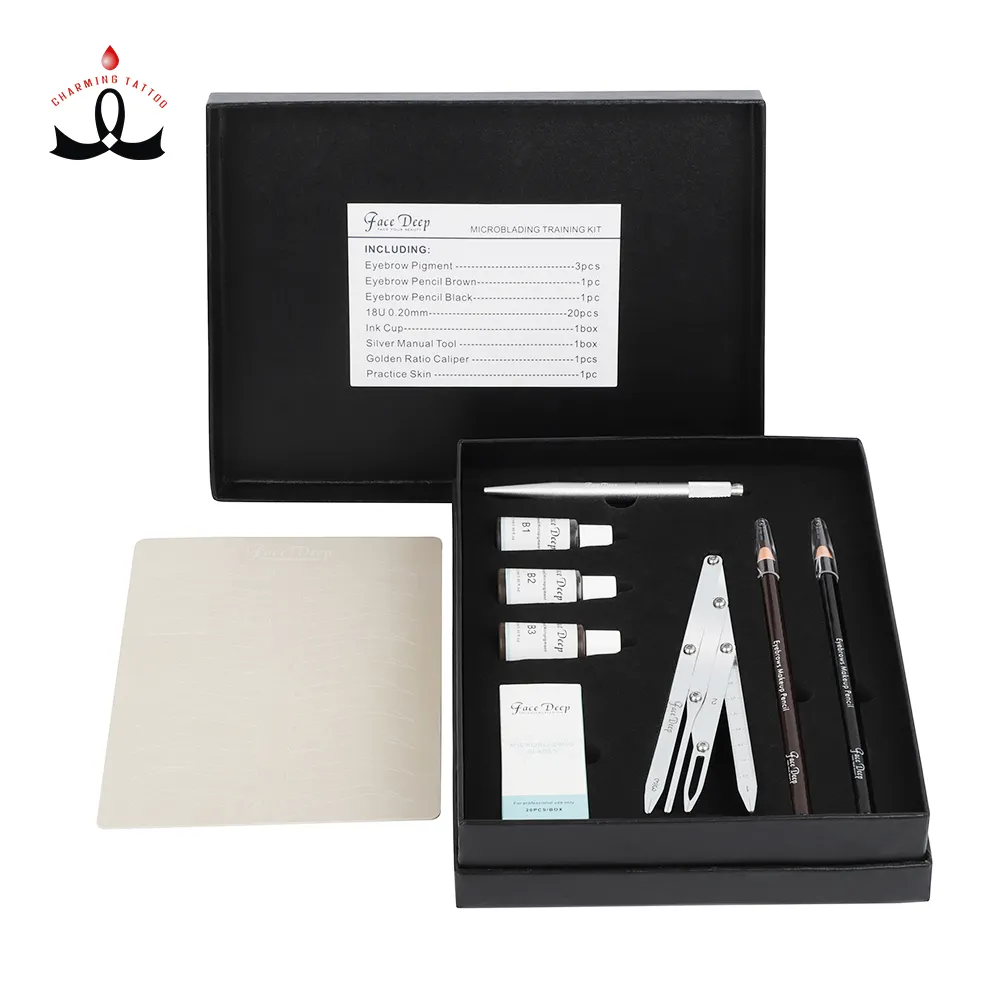 Profession elles Gesicht Deep Permanent Makeup Microb lading Augenbrauen stift Kit für Augenbrauen