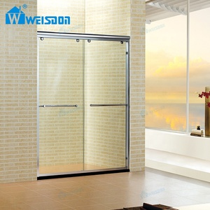 Weisdon nuovo prodotto in lega di alluminio casa <span class=keywords><strong>Hotel</strong></span> bagno incorniciato porta doccia in vetro temperato - Product Image 4