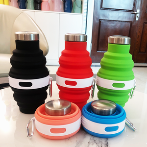 OEM/ODM personalizable color logotipo BPA libre <span class=keywords><strong>de</strong></span> alimentos <span class=keywords><strong>de</strong></span> grado <span class=keywords><strong>de</strong></span> silicona plegable botella <span class=keywords><strong>de</strong></span> <span class=keywords><strong>agua</strong></span> boquilla <span class=keywords><strong>para</strong></span> deportes al aire libre - Product Image 1