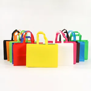 Heat Sealed Customised Printed Shopping Reusable Totes Foldable Large Capacity Grocery Handbag Ultrasonic Non-woven Bags