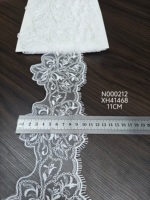 Dentelle blanche à franges festonnées florales de 11 cm pour robe de mariée, voile de mariée, robe de soirée, couture et artisanat