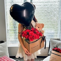 Buket beruang mewah bunga simulasi mawar abadi hadiah Wisuda Hari Valentine untuk anak perempuan tahan lama