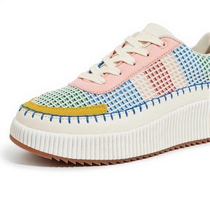 Women's Fashion Sneakers Anti-Slip Mesh Upper Breathable Cushioning Outdoor Fitness Walking Sports Trendy Casual Running Shoes - Product Image 1