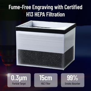 Extracteur de fumée laser de bureau mini OEM ODM avec tuyau de 60 mm, purificateur de fumée pour machine de gravure laser portable 5W 10W - Product Image 2