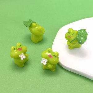 Figurines en résine miniature de <span class=keywords><strong>grenouille</strong></span> <span class=keywords><strong>verte</strong></span> de dessin animé, figurines d'animaux de dessin animé pour la décoration de la maison, le scrapbooking DIY, la décoration de jardin, mini-animaux - Product Image 1