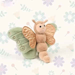 Hot Sale Custom Green Wings Schmetterlings form PP Baumwoll kissen Weiches Stofftier Spielzeug kissen für Kinderzimmer Dekor Nette Geschenk idee - Product Image 4