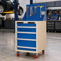 Armoire à outils industrielle bleue, chariot de rangement à outils à roulettes avec 4 tiroirs, chariot à outils pour mécanicien, garage, atelier, carrello portautensili