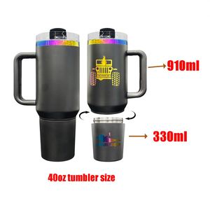 40oz H2.0 Tumbler White Blank Sublimation Rainbow Plated Water <b>Bottle</b> with Storage Compartment - Product Image 4