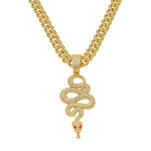 Nuevo Collar con Colgante de Serpiente de Aleación Brillante con Diseño de Personalización Simple, Collar Hiphop para Hombre, Joyería al por Mayor - Product Image 6