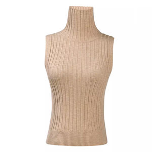 カスタムノースリーブプルオーバールース分厚いタートルネックウールニットシャツ女性用カジュアル夏用セーターベスト - Product Image 2