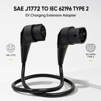 Adaptateur de câble d'extension de charge pour véhicules électriques AOTAI J1772 vers Type 2, SAE J1772 vers IEC 62196 Type 2, conçu pour les véhicules électriques Type 2