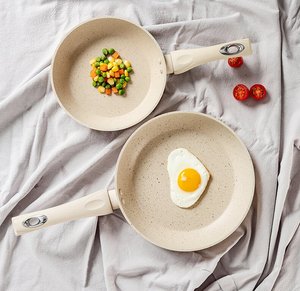 Offre Spéciale poêle à frire ronde antiadhésive en aluminium, 20cm 24cm 26cm 30cm, poêle en céramique, oeuf en marbre antiadhésif <span class=keywords><strong>fr</strong></span> - Product Image 2