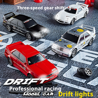 Mini voiture de drift RC semi-proporcionnelle 4x4 à l'échelle 1/43 avec lumières LED avant et arrière, éclairage RGB sous le châssis, voiture de course RC