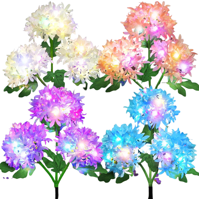 Solar Lights Gorgeous Flowery Garden Beauty Waterproof Lights Decoration Colorful Powered Landscape for Patio Yard Outdoor