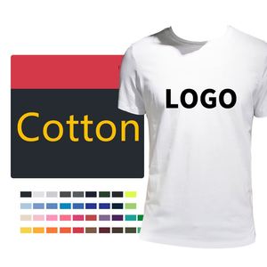 Shirt Wholesale Cotton Printing <b>Tshirts</b> Printed <b>Plain</b> Men O-Neck Screen Print Custom T Shirts - Product Image 1