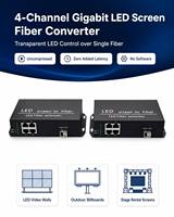 Convertisseur de média fibre optique SFP 4 canaux Gigabit pour écran LED, 20 km non compressé, pour affichage vidéo mural couleur