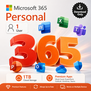 <span class=keywords><strong>Microsoft</strong></span> 365 Personal Oficial, 1 TB de Almacenamiento en OneDrive, Copilot AI, 1 Usuario, 1 Año, 5 Dispositivos, Activación Global, Vinculación a Correo Electrónico Propio - Product Image 1