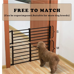 Porte de <span class=keywords><strong>chien</strong></span> pliable longue et haute <span class=keywords><strong>pour</strong></span> l'intérieur Fermeture à bouton Barrière de chiot d'intérieur sans perçage Barrière respectueuse des animaux <span class=keywords><strong>pour</strong></span> chiens - Product Image 4