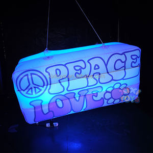 Pared de Fondo Inflable Adhesiva Personalizada con Diseño de Paz y Amor de los 70 para <span class=keywords><strong>Conciertos</strong></span> y Eventos, Decoración de Autobús con Globos - Product Image 4