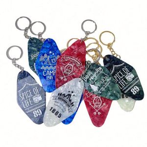 Wholesale Custom Retro Vintage <b>Plastic</b> <b>Key</b> <b>Chains</b> Bulk Sublimation Blank Keychain for Motel & Hotel <b>Key</b> Tag - Product Image 3