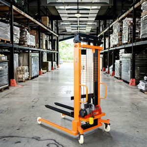 Chariot élévateur électrique certifié CE gerbeur de palettes de 1 tonne avec système extérieur à trois cadres de portes de 4m à 6m pneus en polyuréthane 4WD - Product Image 2