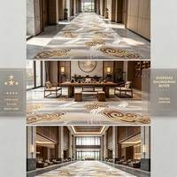 Neuer Moderner Chinesischer Stil Wolkenmuster-Druck Nylon-Latex Rutschfester Teppich Abstrakte Tuschekalligrafie Maßgefertigte Größen Hotel-Flur Lobby