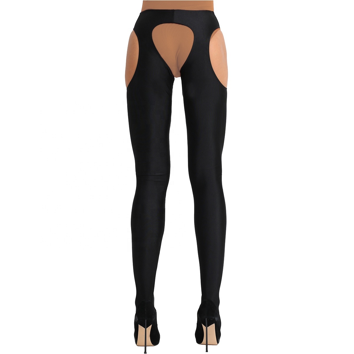 Rose Sakura Sheer Nylon Bodystocking - Open Crotch Pantyhose Tights, 15 Denier, One Size 8 thumbnail image