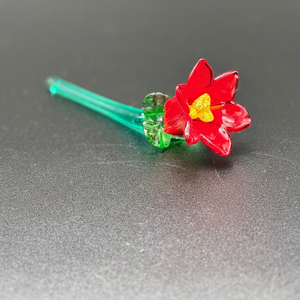 Sculpture de fleur en verre violet faite à la main, art contemporain, décoration de table, salon - Product Image 4