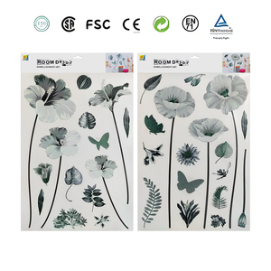 All'ingrosso <span class=keywords><strong>adesivi</strong></span> <span class=keywords><strong>murali</strong></span> in PVC stampati UV personalizzati grandi fiori a foglia di farfalla per soggiorno decorazioni per la casa in PVC impermeabili decalcomanie da parete in PVC - Product Image 4