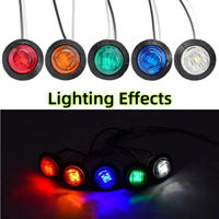 Feux de position latéraux ronds de 3/4 pouce, ampoule étanche 3 LED 12V DC, lampe indicatrice universelle pour camion, remorque, bus, bateau