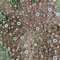 Tissu en maille brodé de paillettes et de strass (100% polyester) pour robes de mariée, robes de soirée, décoration intérieure, vêtements pour femmes