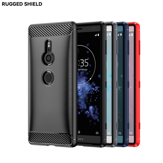 Carbon Fiber Shockproof Soft TPU Mobile Phone Case for Sony Xperia XZ2