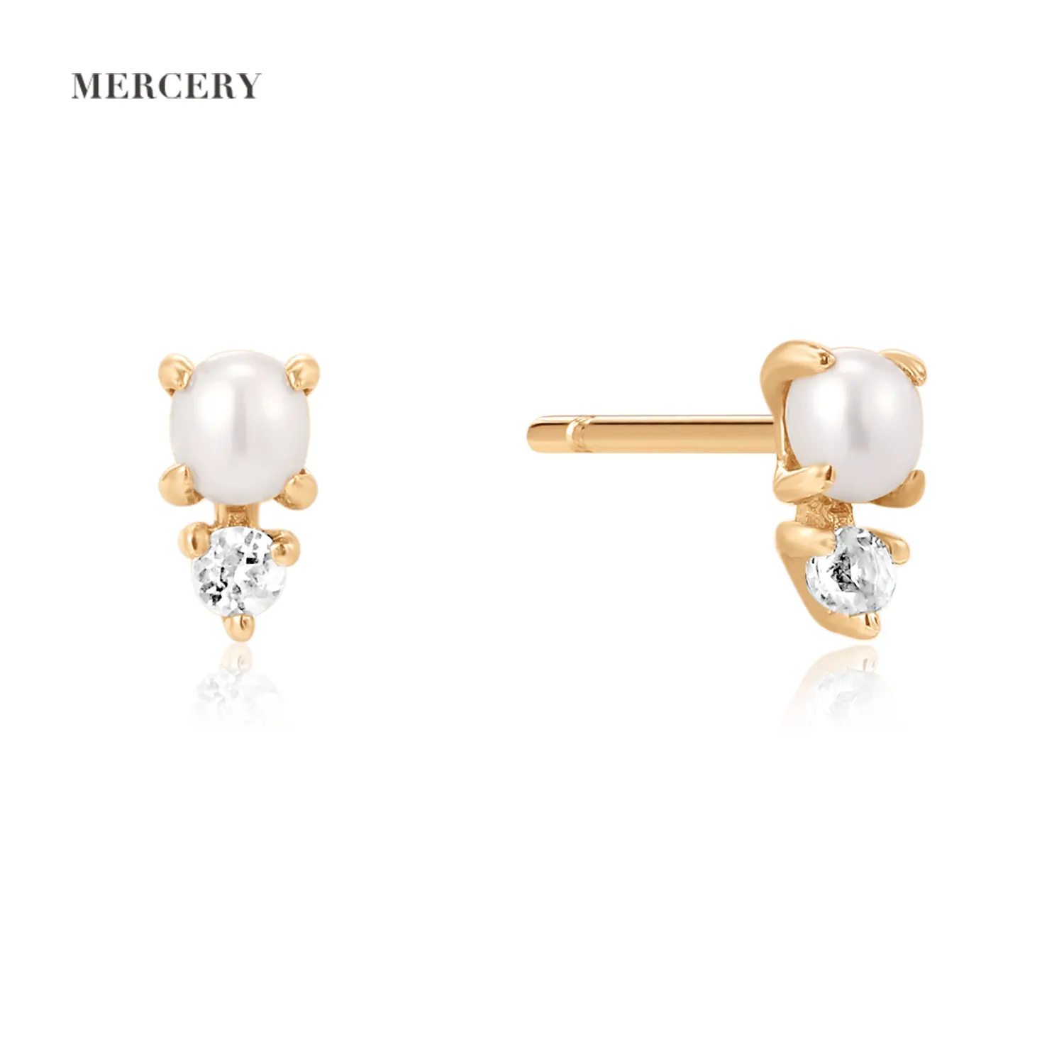 Fashionable Light Luxury Jewelry Diamond and Pearl Earrings 14K Gold Earrings Hot Selling Anniversary Engagement Gift