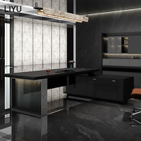 Bureau de direction moderne en forme de L Liyu Furniture avec tiroirs, montage facile, table de bureau pour patron/directeur, Escritorios De Oficina