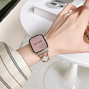 <span class=keywords><strong>Precio</strong></span> al por mayor de lujo de cuero genuino correas de reloj Correa brazalete trébol pulsera para <span class=keywords><strong>Apple</strong></span> <span class=keywords><strong>Watch</strong></span> Serie 9 8 <span class=keywords><strong>7</strong></span> 6 - Product Image 3