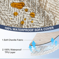 Housse de canapé en chenille en forme de L pour salon, extensible, lavable, imperméable, antidérapante, pour enfants, design moderne, appartement