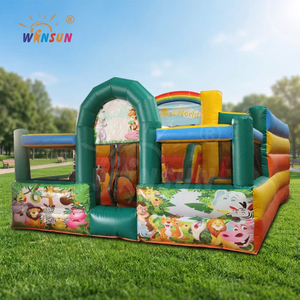 WINSUN Outdoor <b>Inflatable</b> Amusement Park Castle Combo for Kids-Customizable Color Fireproof Waterproof Easy Setup - Product Image 1
