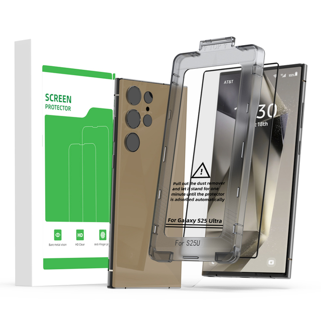 Custom Logo OEM Tempered Glass Screen Protector for Samsung S24 S25 S26 Dust Free Kit Retail Packaging