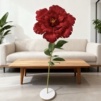 Bunga Peony Flanel Raksasa 30CM 40CM 50CM, Kepala Bunga Peony Buatan, Perlengkapan Panggung Pernikahan
