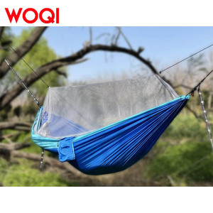 WOQI Outdoor Freizeit 210T Fallschirm Nylon-Hammock einfach aufklappbares Moskitonetz Camping-Hammock