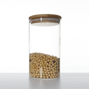 BJ80150 High Borosilicate Airtight Glass Storage Jars Set with Bamboo Lids Glass Jars