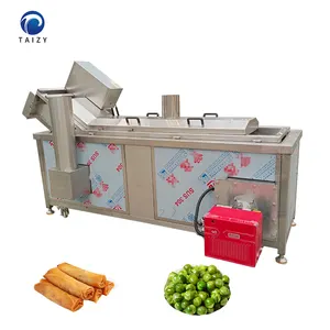 automatic continuous pani puri dough ball spring roll frying machine