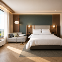 Ensemble de chambre d'hôtel moderne en bois écologique 8 pièces pour projet de rénovation de chambre King Size standard IHG Holiday Inn H5