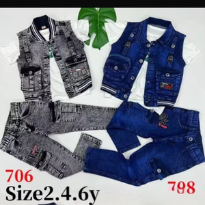Conjunto de Dos Piezas de Jeans para Niñas de 2 a 5 <span class=keywords><strong>Años</strong></span>, Modelo YQ290, 10.25 Dólares, Material de Jeans, Conjuntos Infantiles - Product Image 1