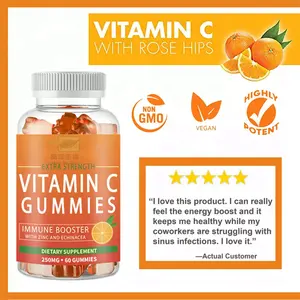 Etiqueta privada 60 unidades garrafa gummies vitamina c