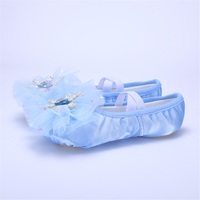 Chaussures de ballet pour filles Semelle plate à semelle souple en cuir véritable Doublure en coton Figure acrobatique Performance sur scène